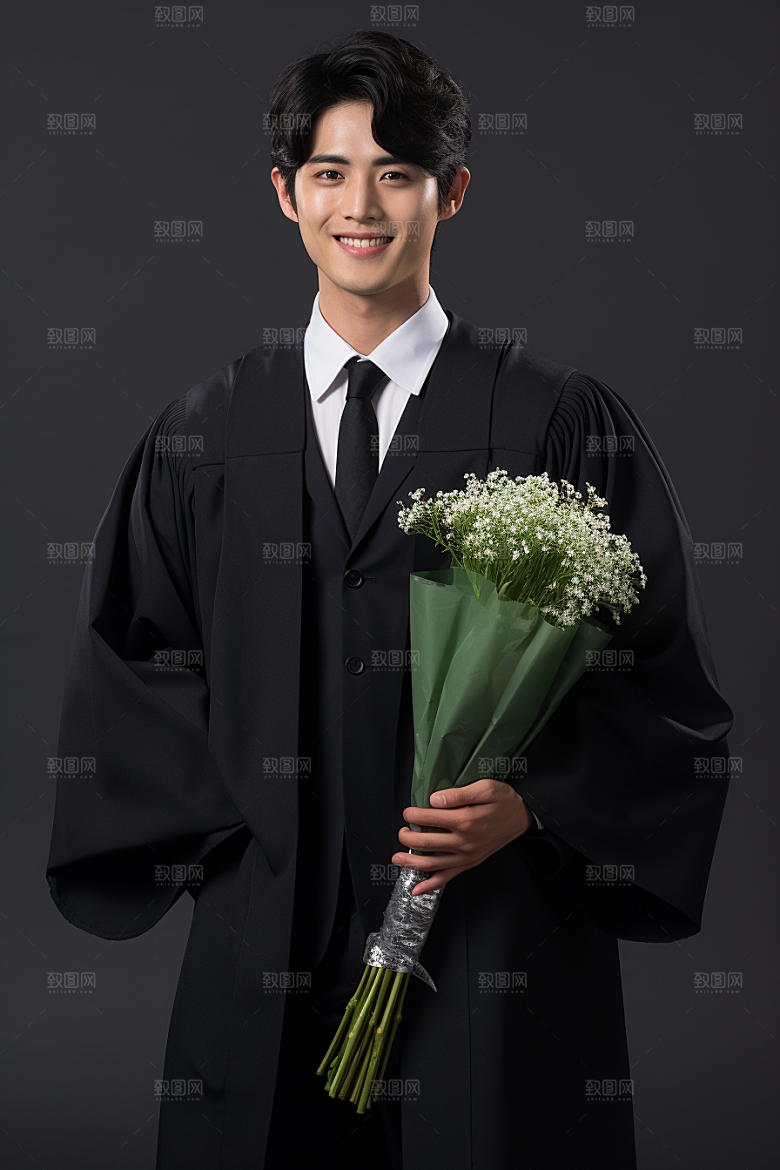 毕业生学士服学位摄影图