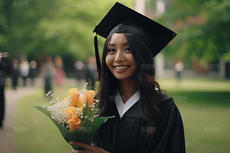 毕业生学位高清摄影图
