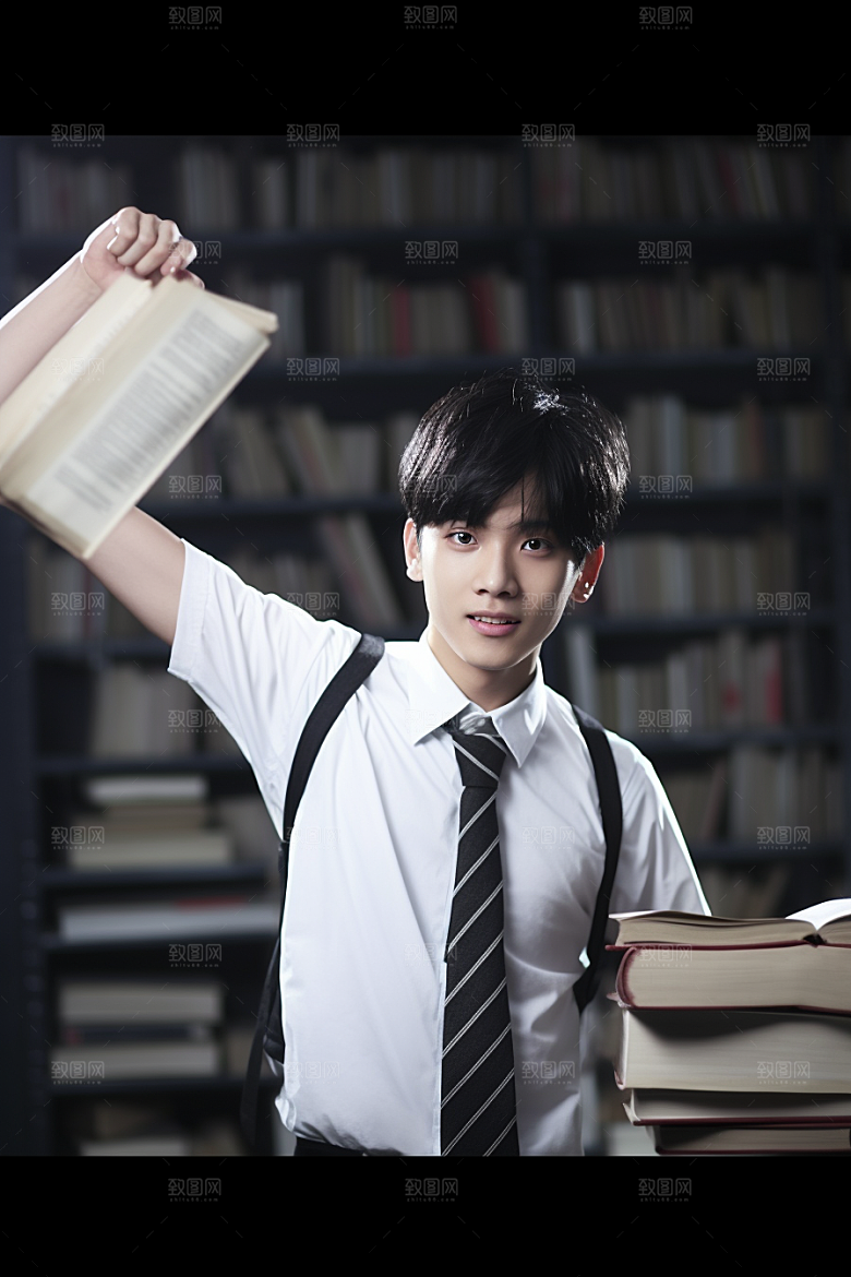 毕业生学士服结业摄影图