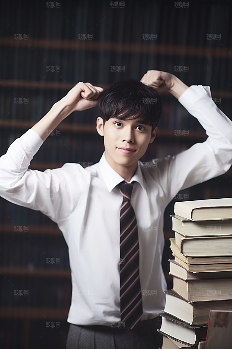 毕业生结业学士服摄影图