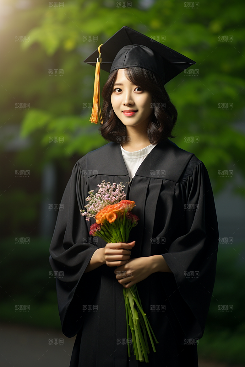 毕业生学士服高清摄影图