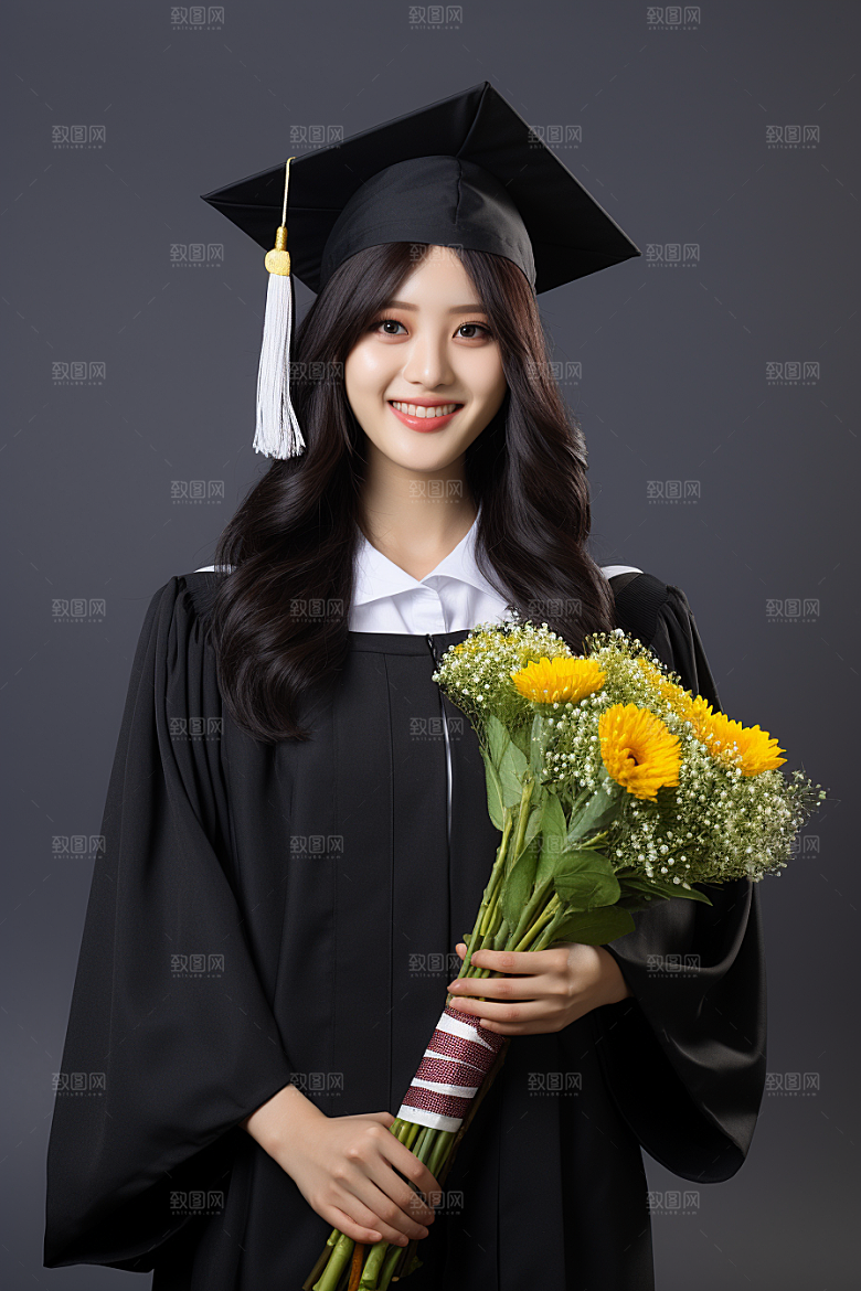毕业生学位学士服摄影图