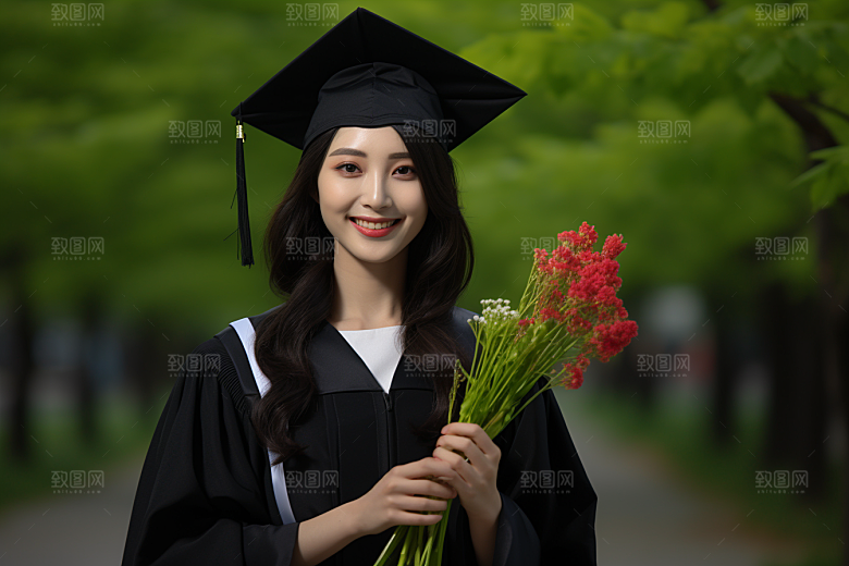 毕业生校园学位摄影图