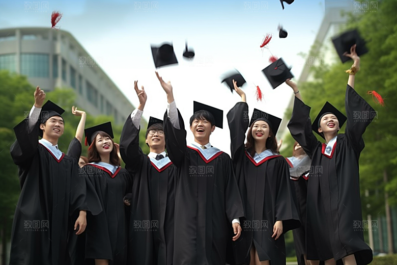 毕业生学位毕业季摄影图