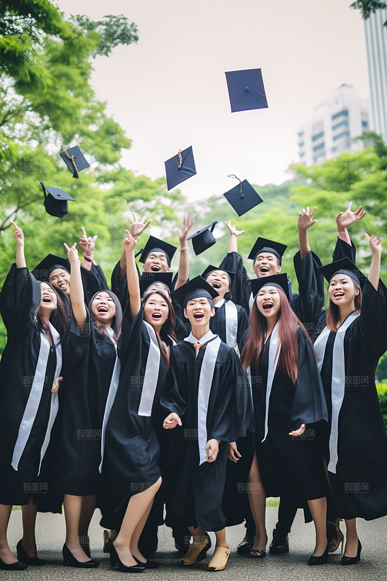 毕业生学位高清摄影图