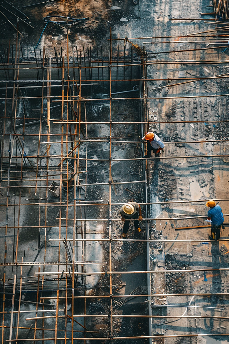工地施工盖房子建设摄影图
