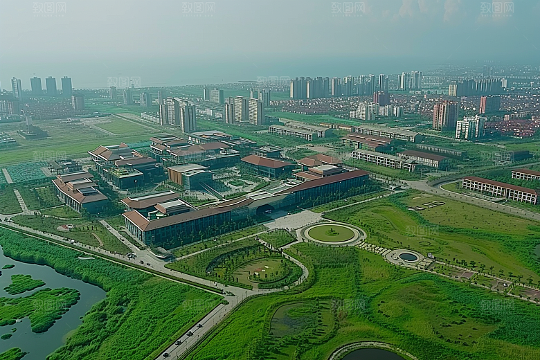 工业厂房高清园区效果图