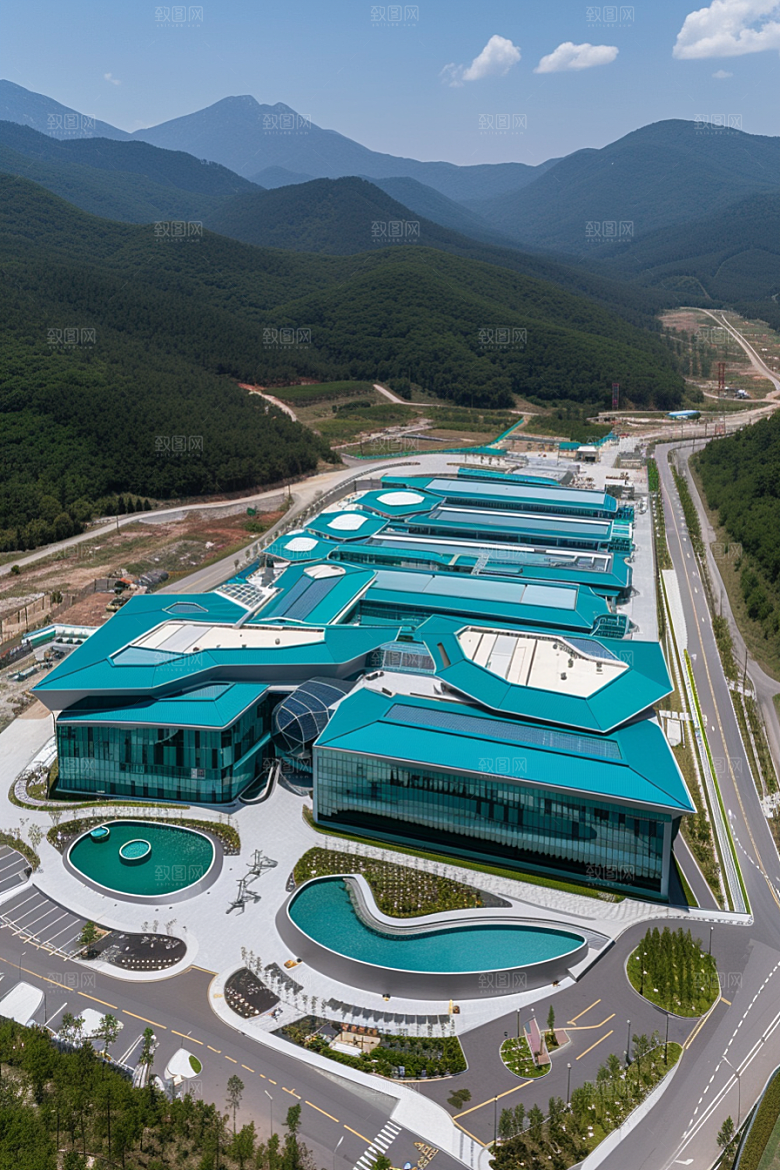 工业厂房工业区地块效果图