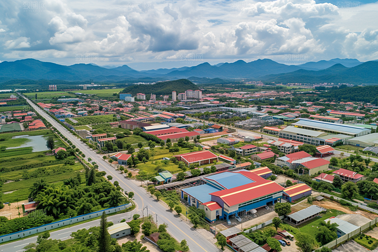 工业厂房生产地块效果图