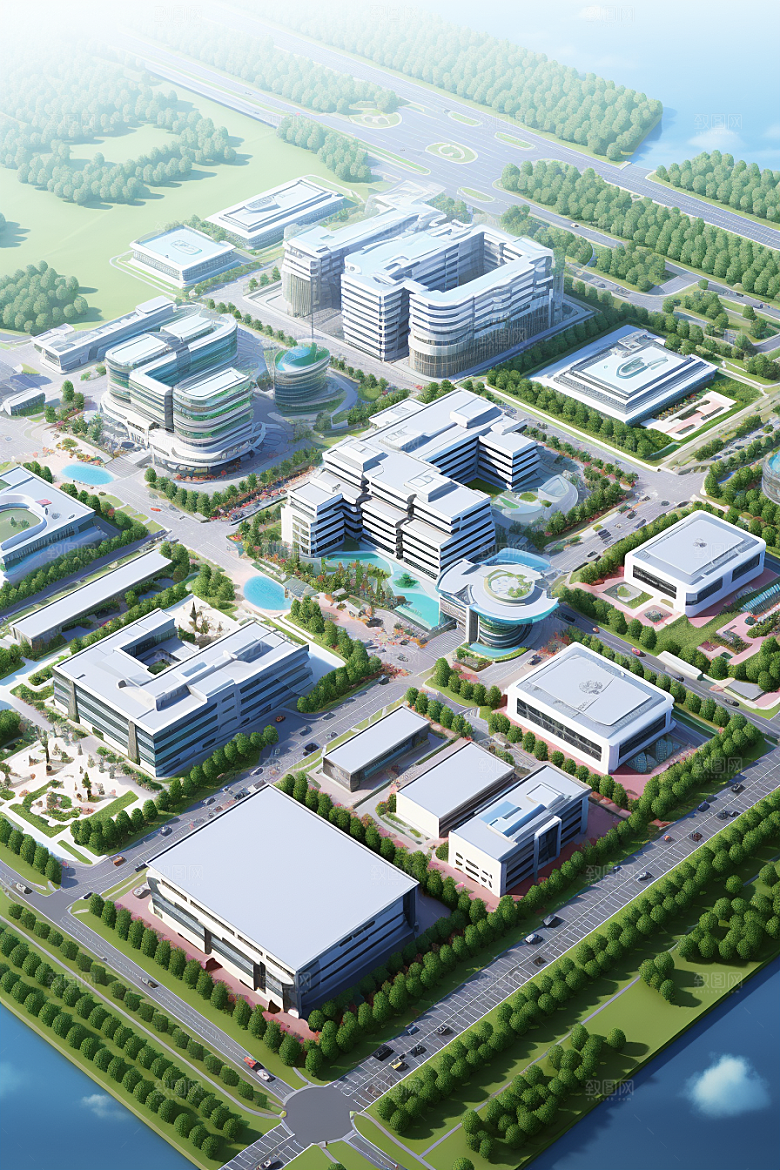 工业厂房实景规划效果图