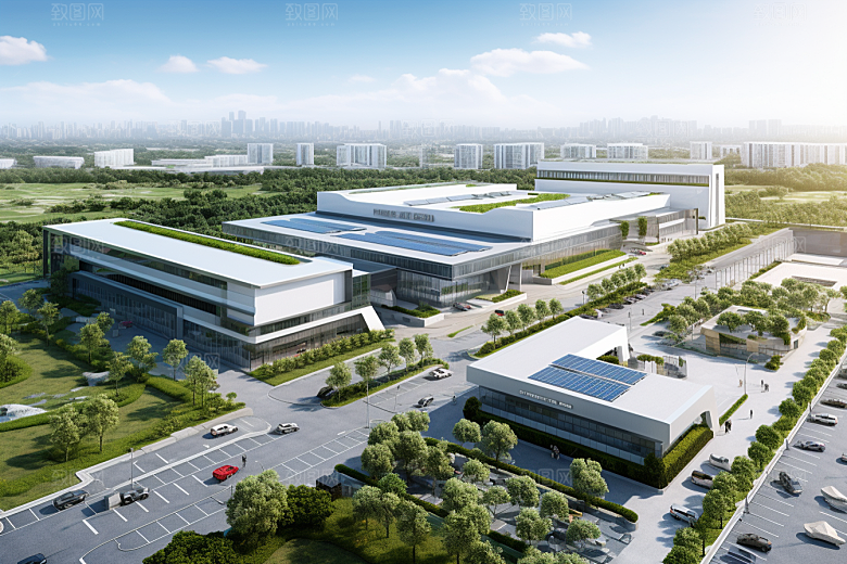 工业厂房生产线实景效果图