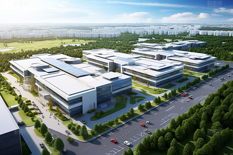 工业厂房实景地块效果图