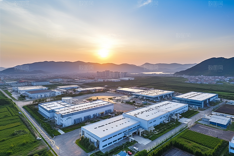 工业厂房生产地块效果图
