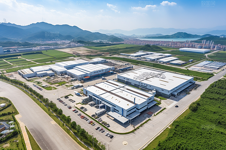 工业厂房生产线工厂效果图