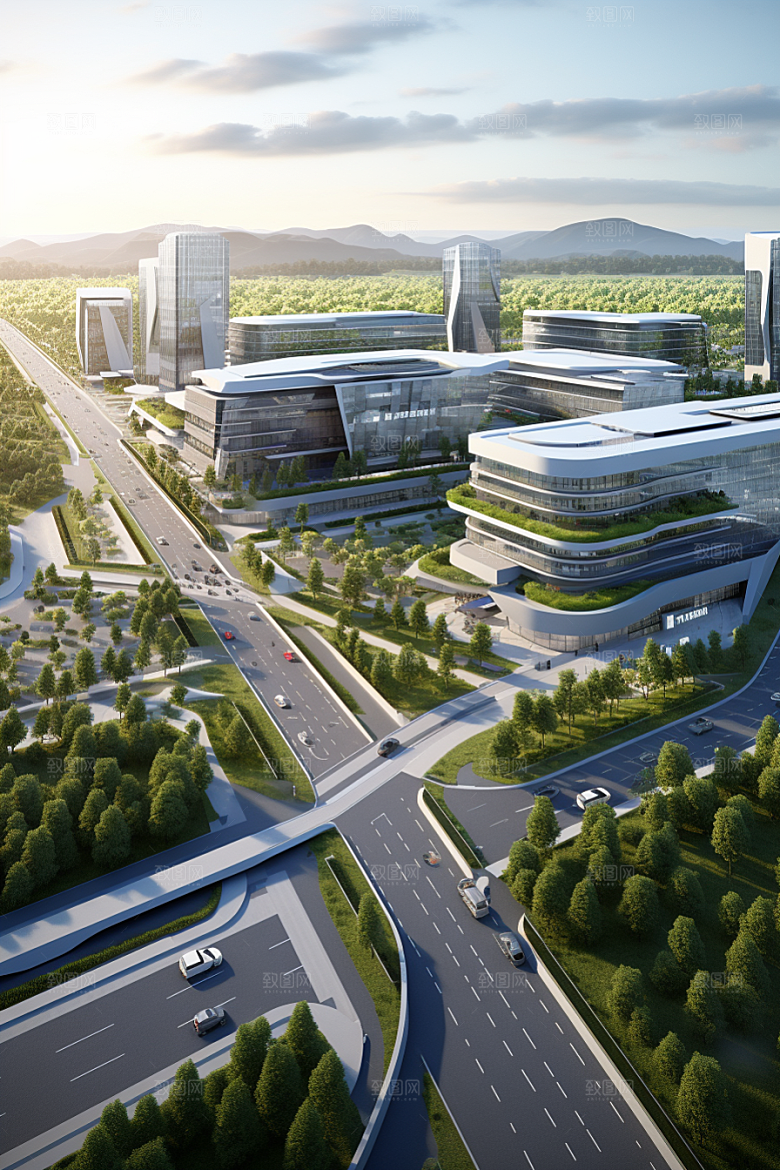 工业厂房实景园区效果图