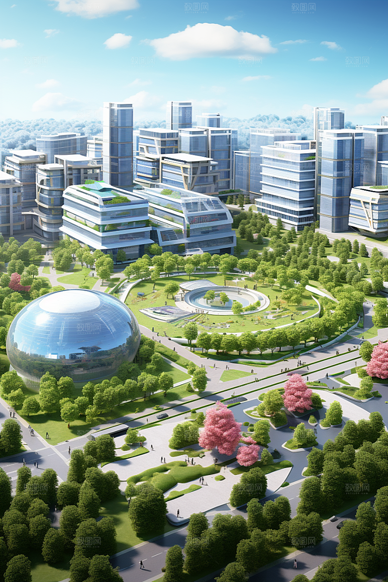 工业厂房地块规划效果图
