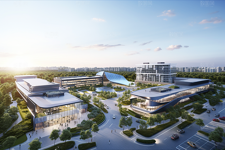 工业厂房实景地块效果图