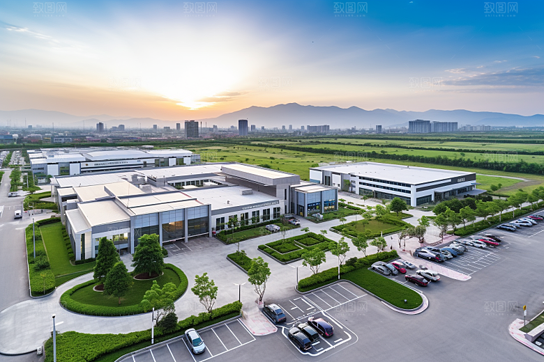 工业厂房工业区生产线效果图