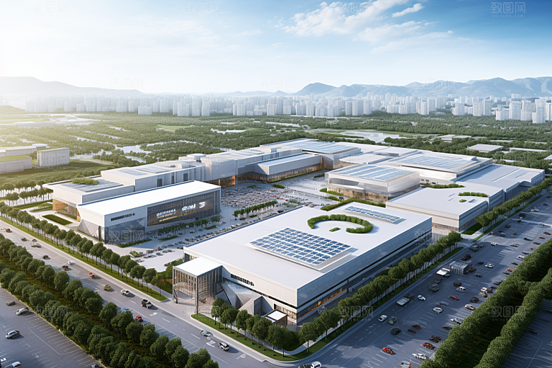 工业厂房工业区地块效果图