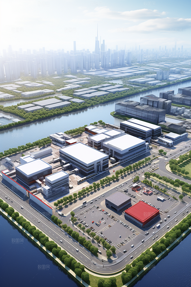 工业厂房地块工业区效果图