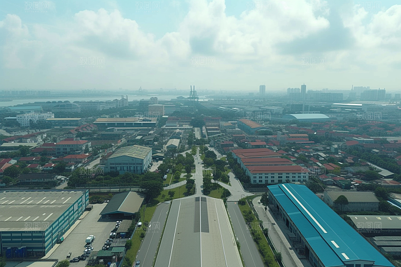 工业厂房园区地块效果图