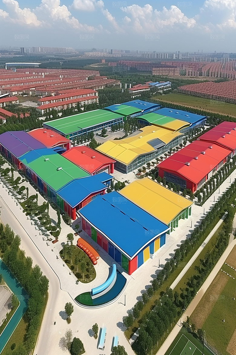 工业厂房工业区规划效果图