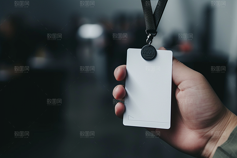 工作证实景身份牌样机