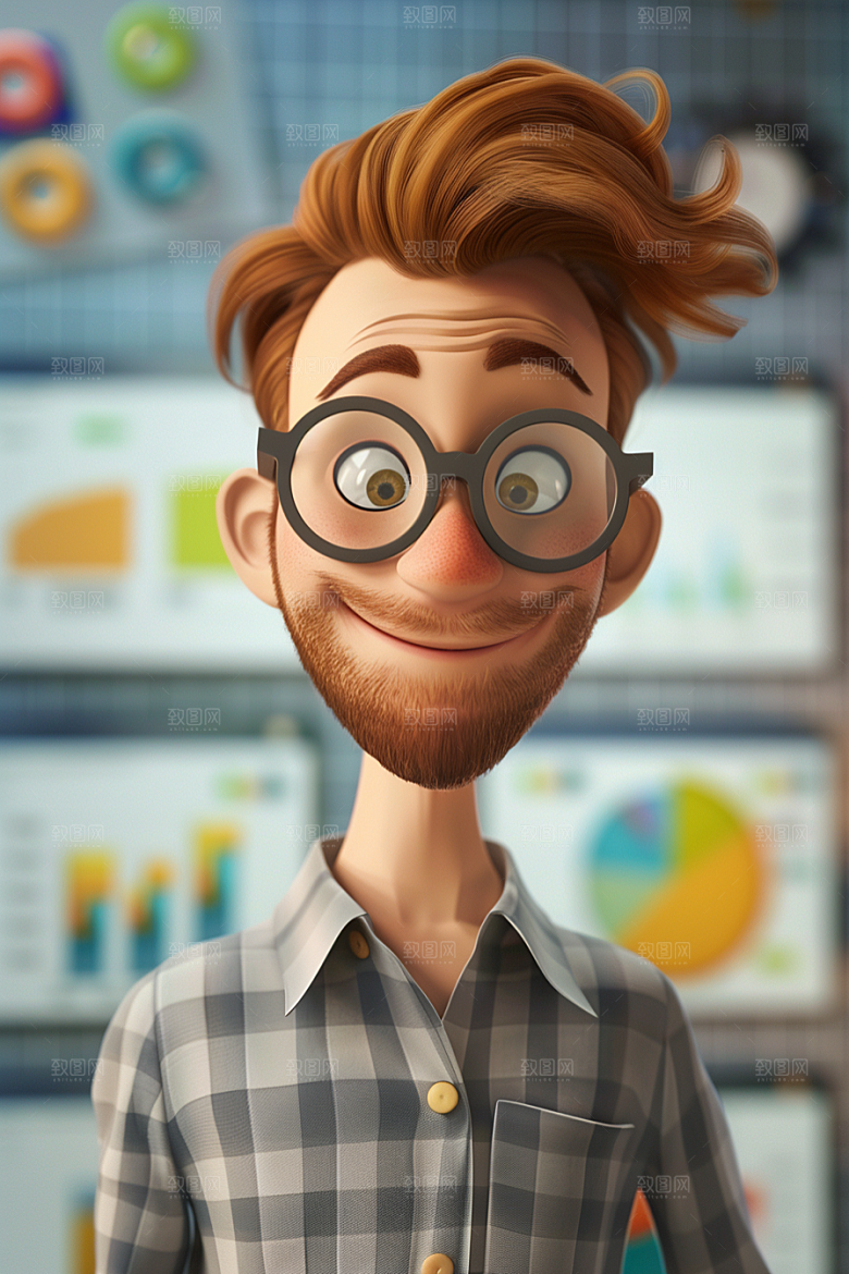 打工人办公3D模型