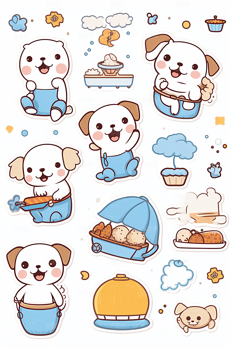 可爱狗狗贴画涂鸦贴纸