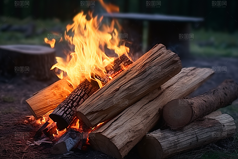 露营篝火户外野营摄影图