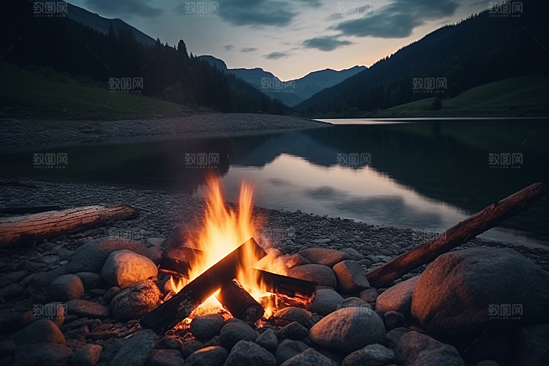 露营篝火聚会过夜摄影图