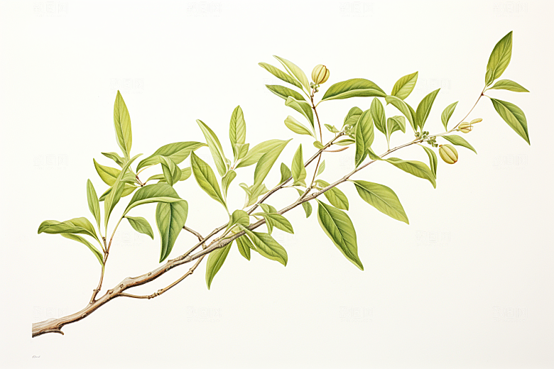 枸杞植物中医插画