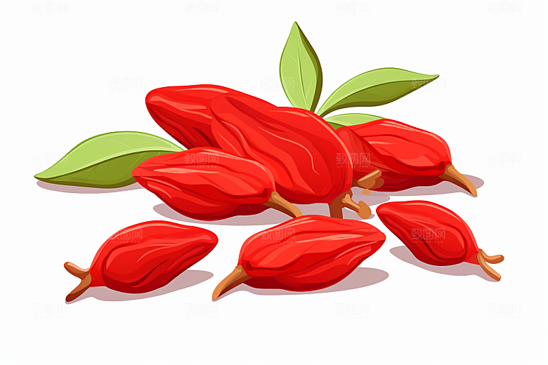 枸杞保健中药材插画
