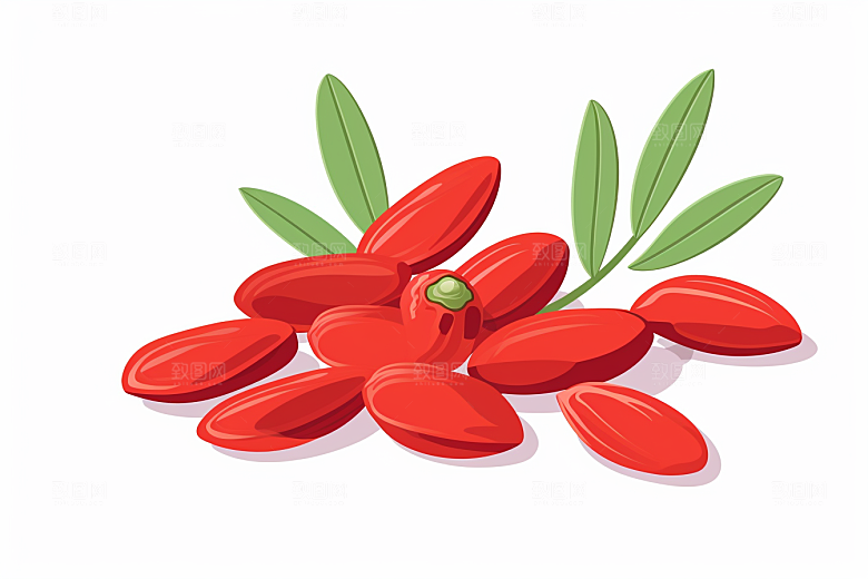 枸杞药方保健插画