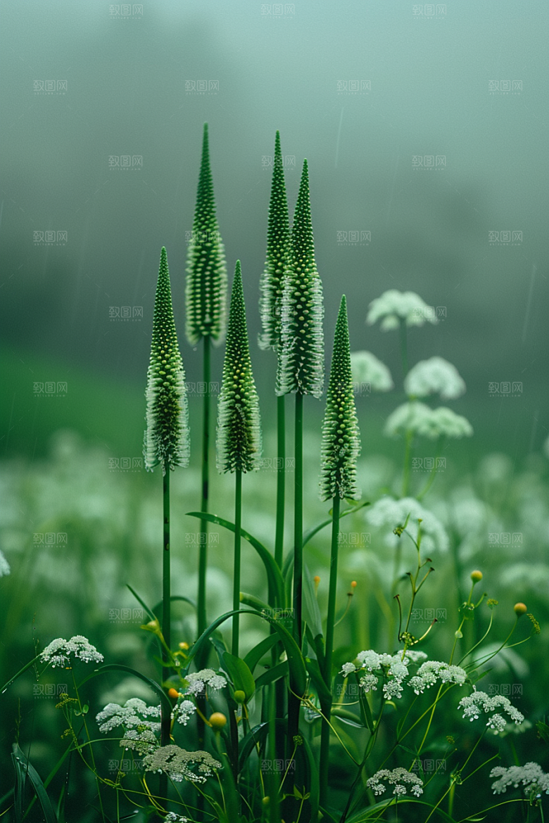 狗尾巴草绿色绿草摄影图