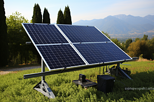 光伏太阳能板太阳能发电高清摄影图