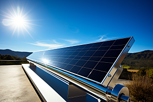 光伏太阳能板清洁能源低碳摄影图