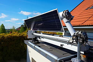 光伏太阳能板电能太阳能发电摄影图