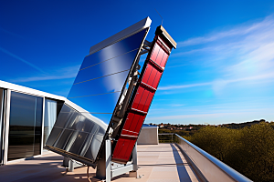 光伏太阳能板低碳环保摄影图