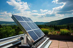 光伏太阳能板环保发电站摄影图
