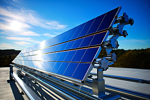 光伏太阳能板绿色发电站摄影图