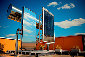 光伏太阳能板低碳环保摄影图