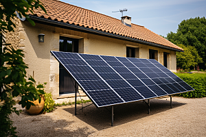 光伏太阳能板太阳能发电电能摄影图