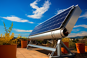光伏太阳能板电能低碳摄影图