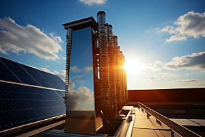 光伏太阳能板电能清洁能源摄影图