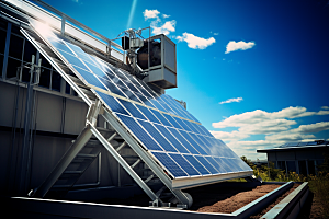光伏太阳能板绿色清洁能源摄影图