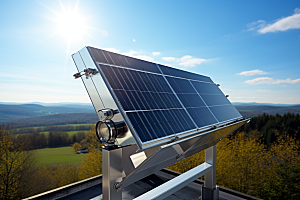光伏太阳能板发电站低碳摄影图