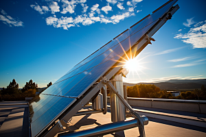 光伏太阳能板高清太阳能发电摄影图