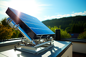 光伏太阳能板环保电能摄影图