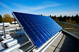 光伏太阳能板高清发电站摄影图